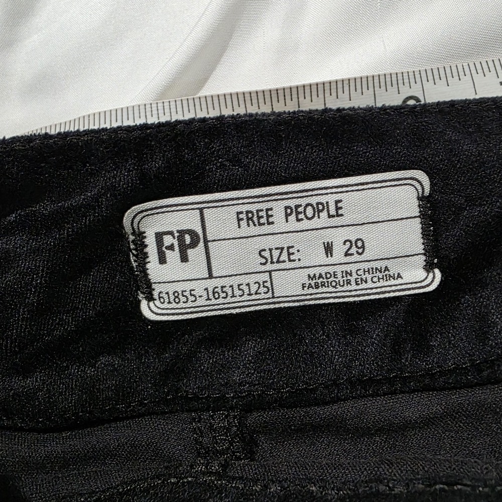 Free People Velour Mini Skirt Size 29 Black Whimsigoth Preppy Y2K - Picture 6 of 8